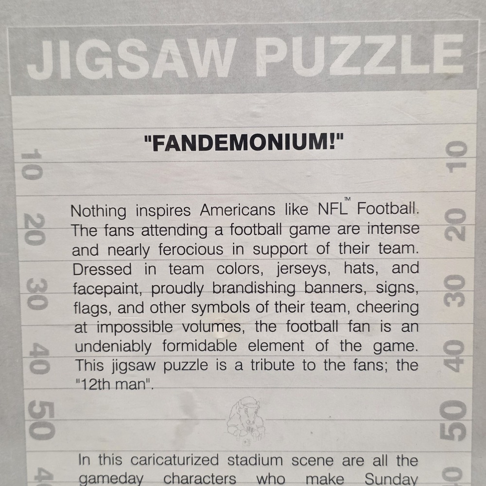 NFL Buffalo Bills Fandemonium Jigsaw Puzzle Vintage 1994 John Holladay - Picture 9 of 16